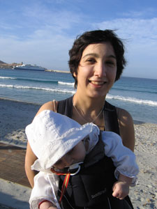 Avec Maman sur la plage d'Ile Rousse