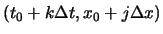 $(t_0 + k\Delta t , x_0 + j \Delta x)$
