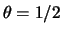 $\theta=1/2$